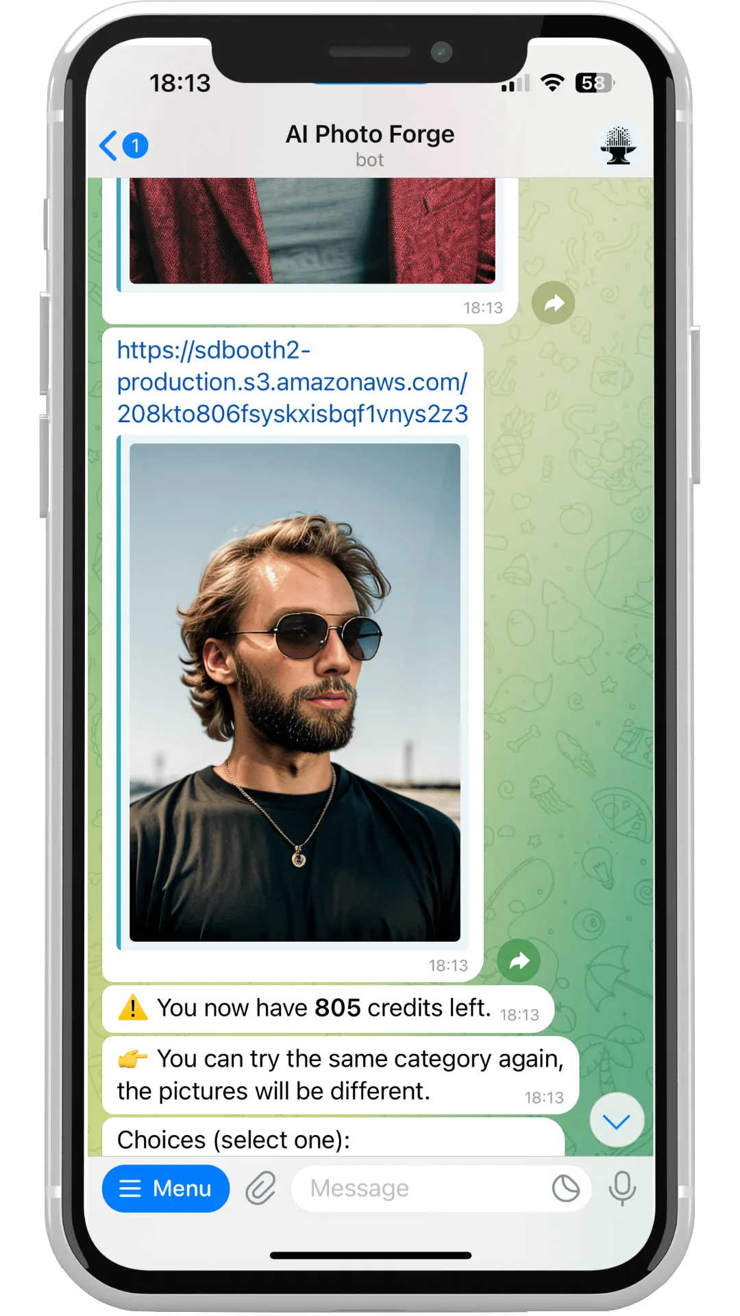 third screenshot of the app